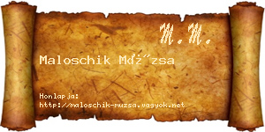 Maloschik Múzsa névjegykártya